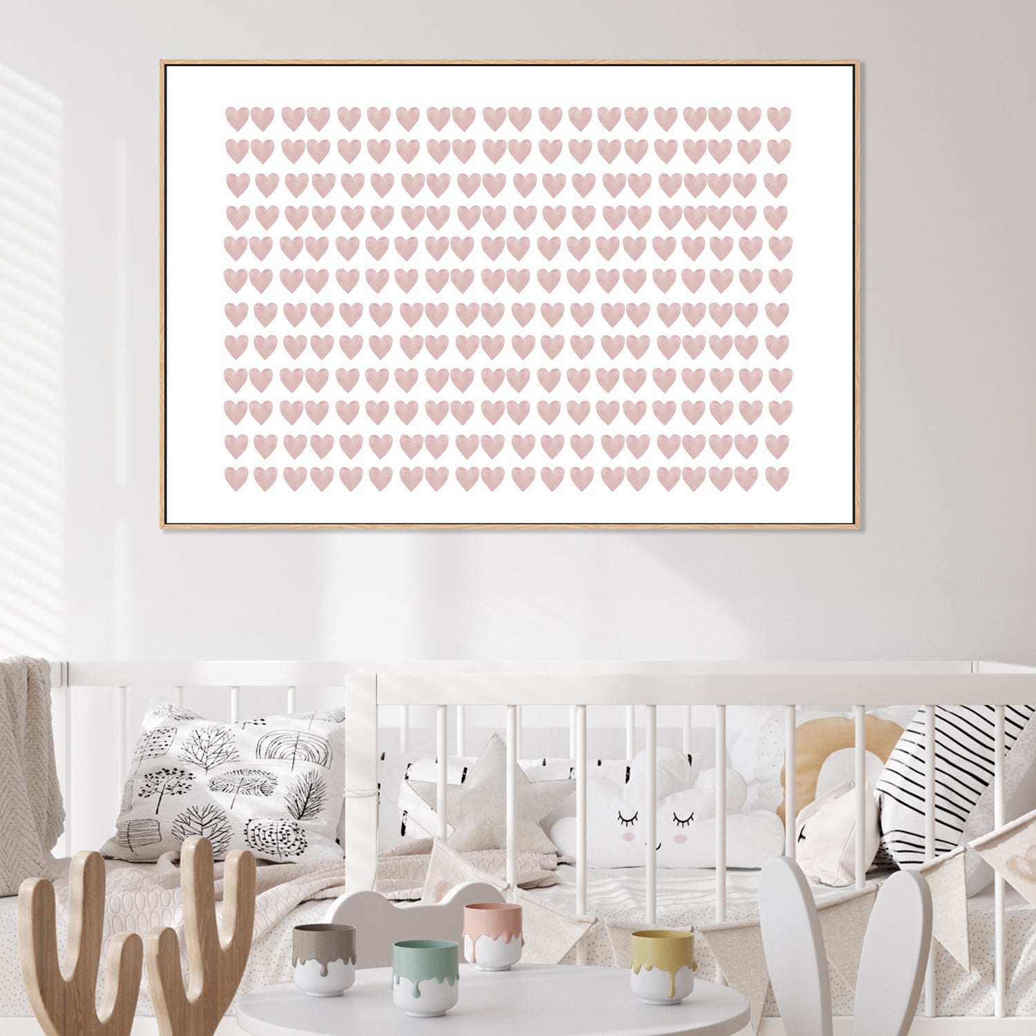 wall-art-print-canvas-poster-framed-Pink Hearts , By Leah Straatsma-2