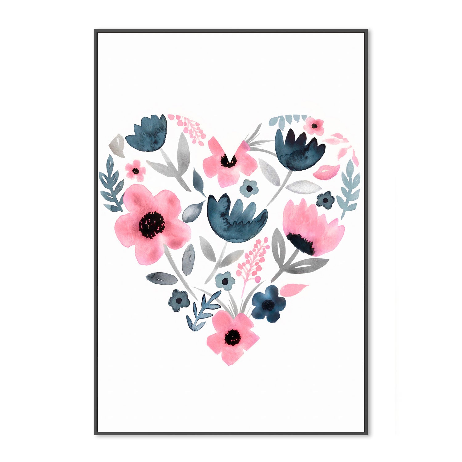 wall-art-print-canvas-poster-framed-Pink Navy Heart , By Lisa Nohren-3