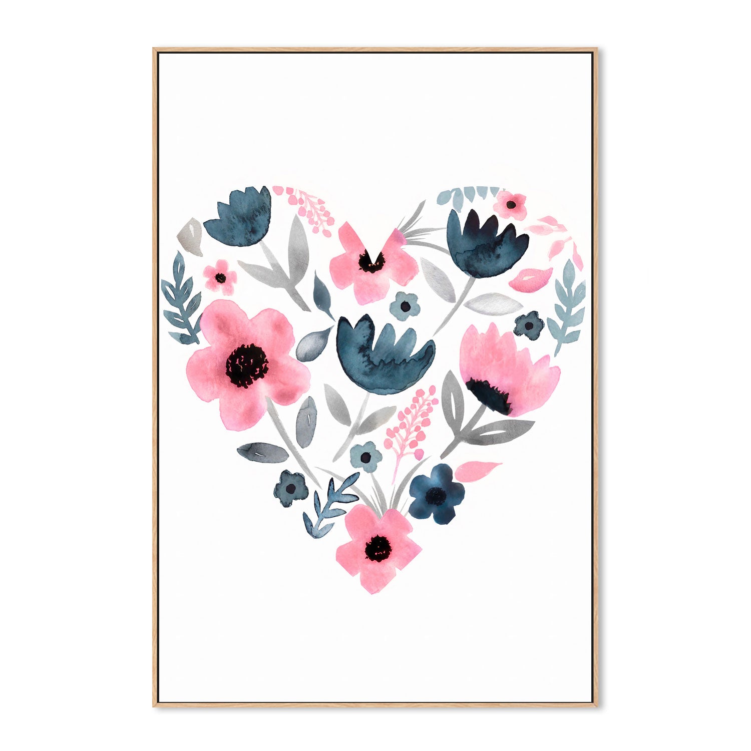 wall-art-print-canvas-poster-framed-Pink Navy Heart , By Lisa Nohren-4