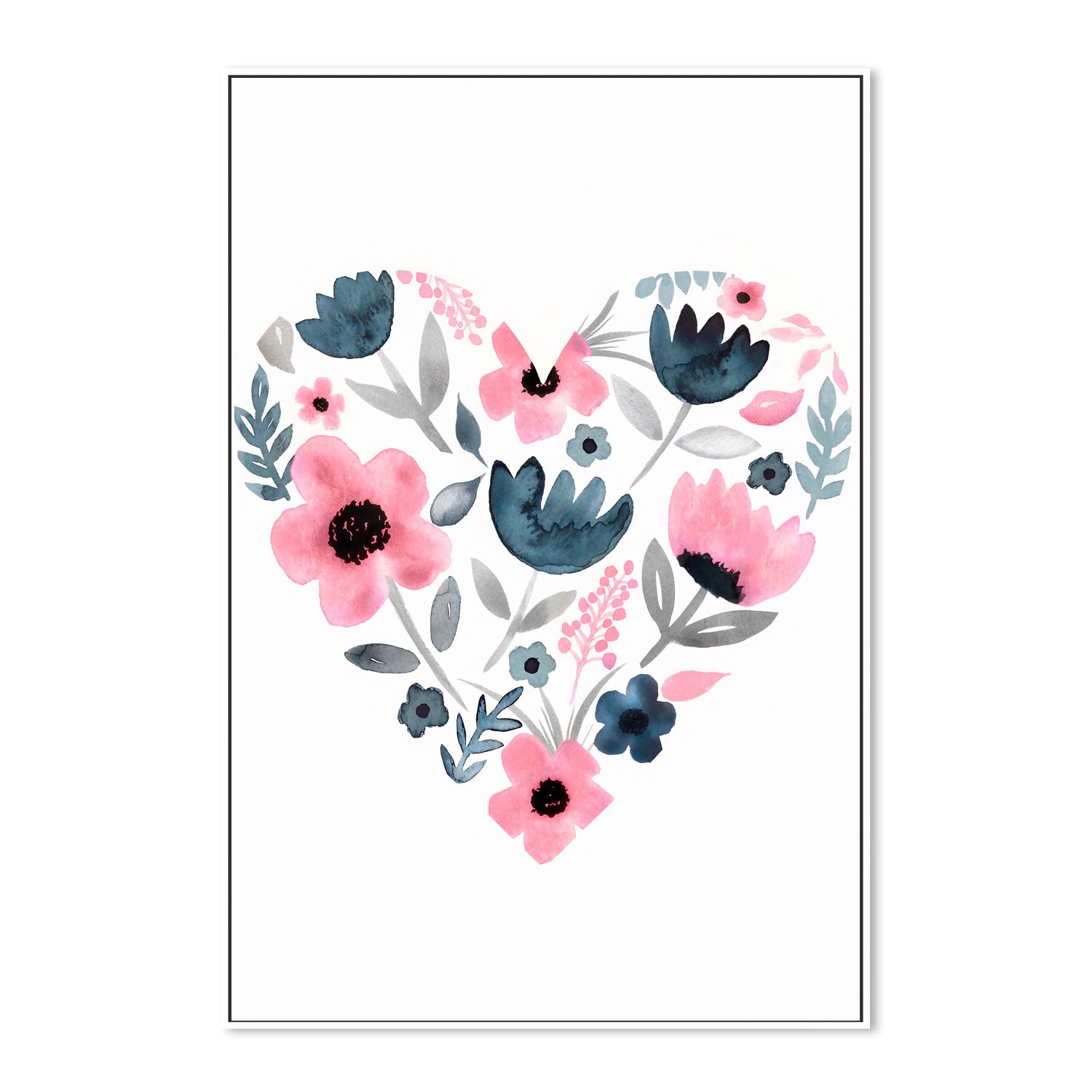 wall-art-print-canvas-poster-framed-Pink Navy Heart , By Lisa Nohren-5