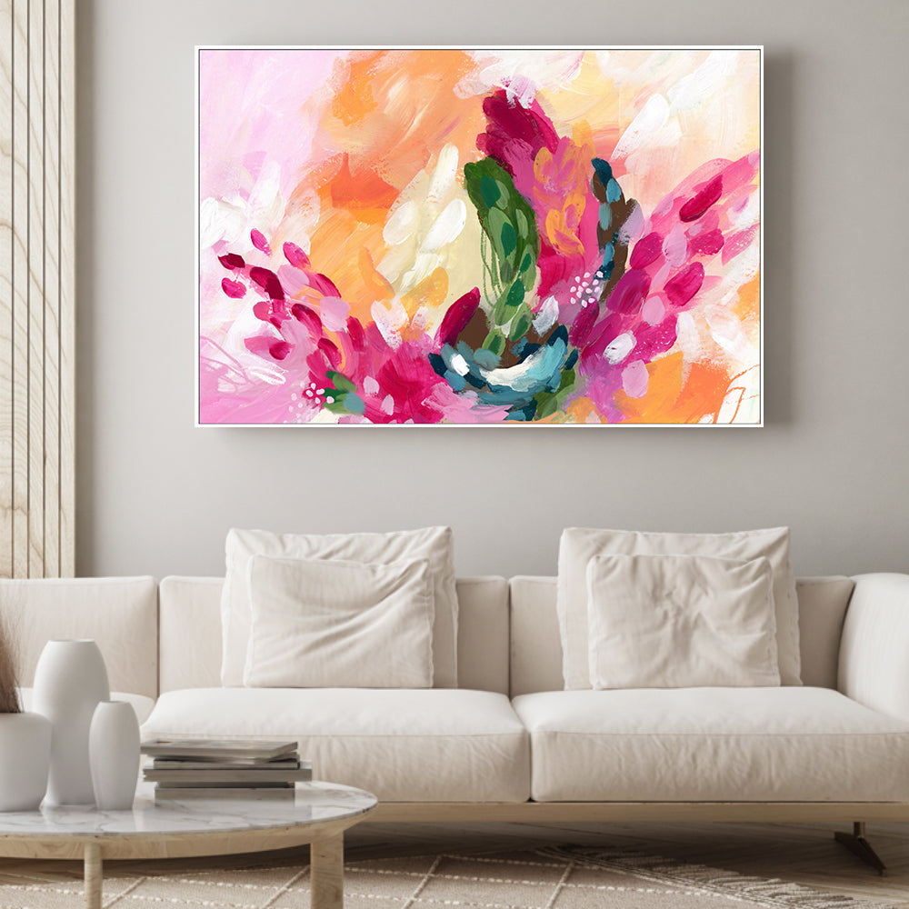 wall-art-print-canvas-poster-framed-Pink Orange Abstract, Style A , By Lisa Nohren-2