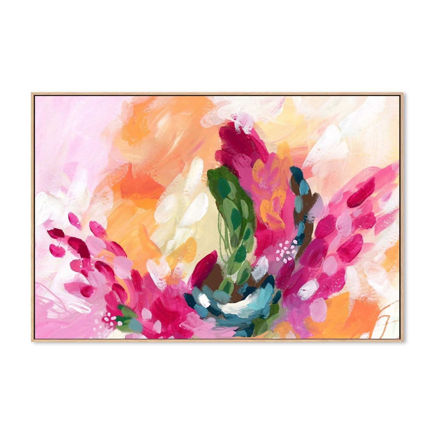 wall-art-print-canvas-poster-framed-Pink Orange Abstract, Style A , By Lisa Nohren-4