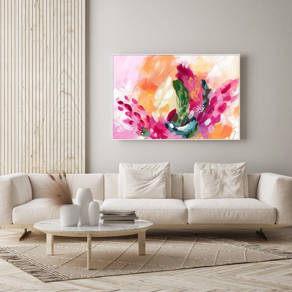 wall-art-print-canvas-poster-framed-Pink Orange Abstract, Style A , By Lisa Nohren-7