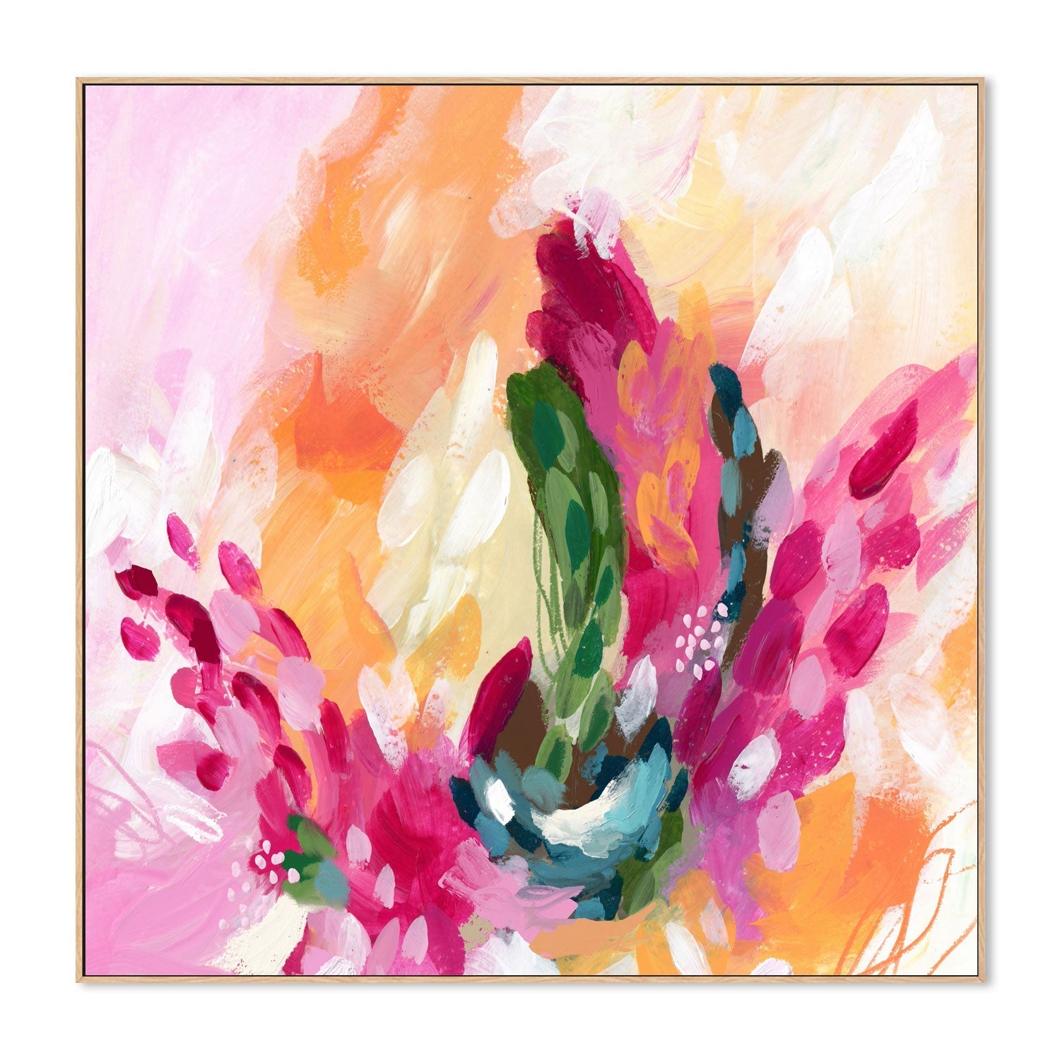 wall-art-print-canvas-poster-framed-Pink Orange Abstract, Style B , By Lisa Nohren-4