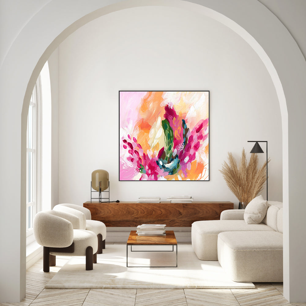 wall-art-print-canvas-poster-framed-Pink Orange Abstract, Style B , By Lisa Nohren-7