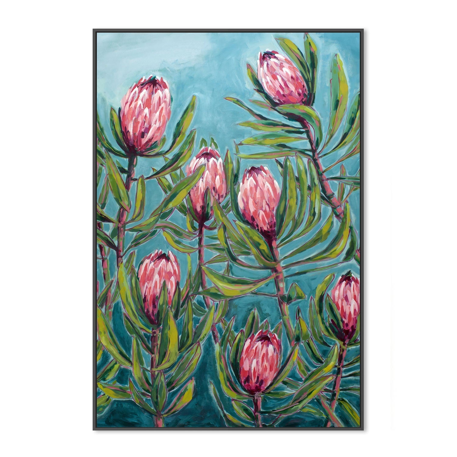 wall-art-print-canvas-poster-framed-Pink Proteas , By Paula Mills-3