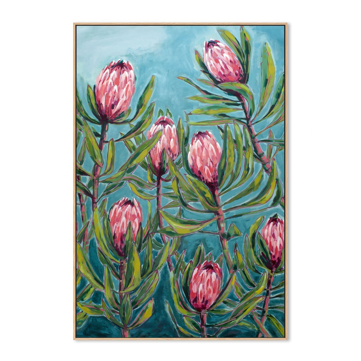 wall-art-print-canvas-poster-framed-Pink Proteas , By Paula Mills-4