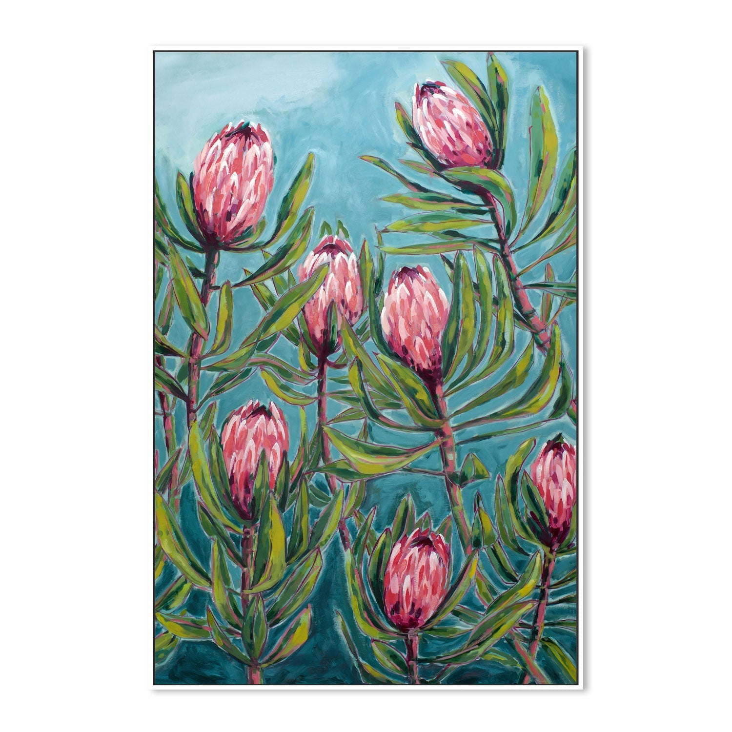 wall-art-print-canvas-poster-framed-Pink Proteas , By Paula Mills-5