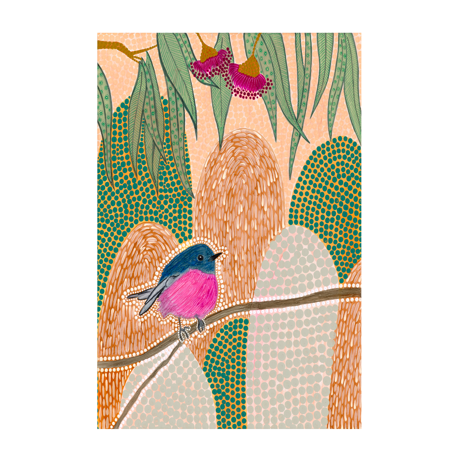 wall-art-print-canvas-poster-framed-Pink Robin , By Domica Hill-1