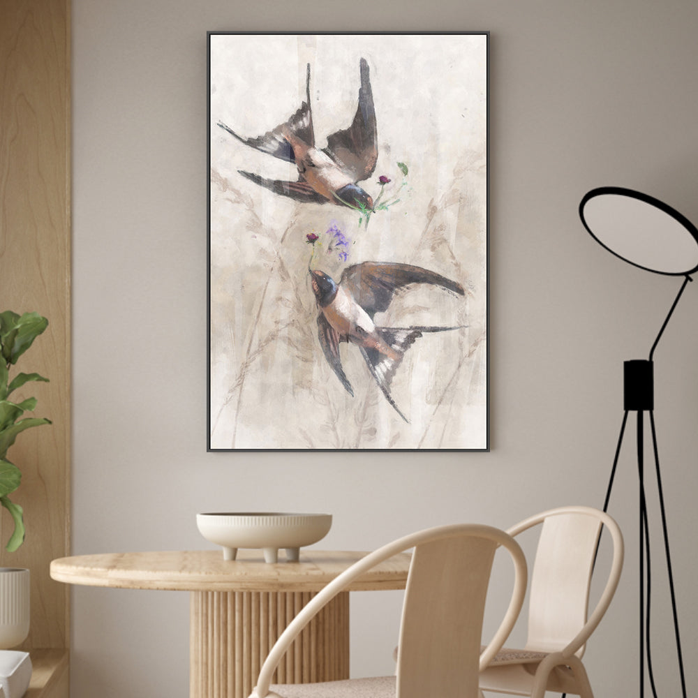 wall-art-print-canvas-poster-framed-Playful Swallows, Style A , By Nina Blue-2