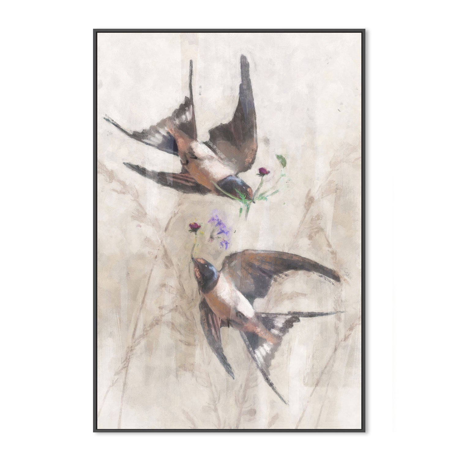 wall-art-print-canvas-poster-framed-Playful Swallows, Style A , By Nina Blue-3