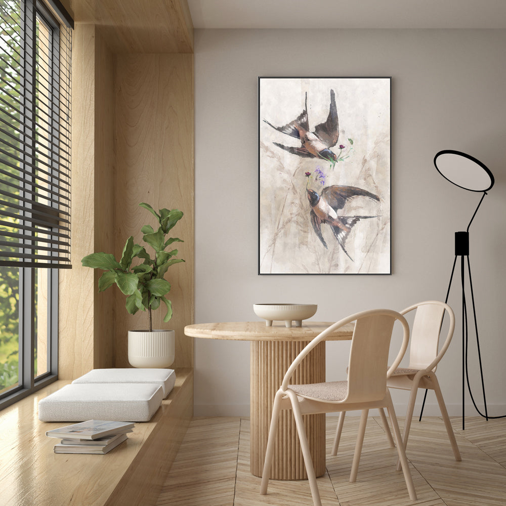 wall-art-print-canvas-poster-framed-Playful Swallows, Style A , By Nina Blue-7