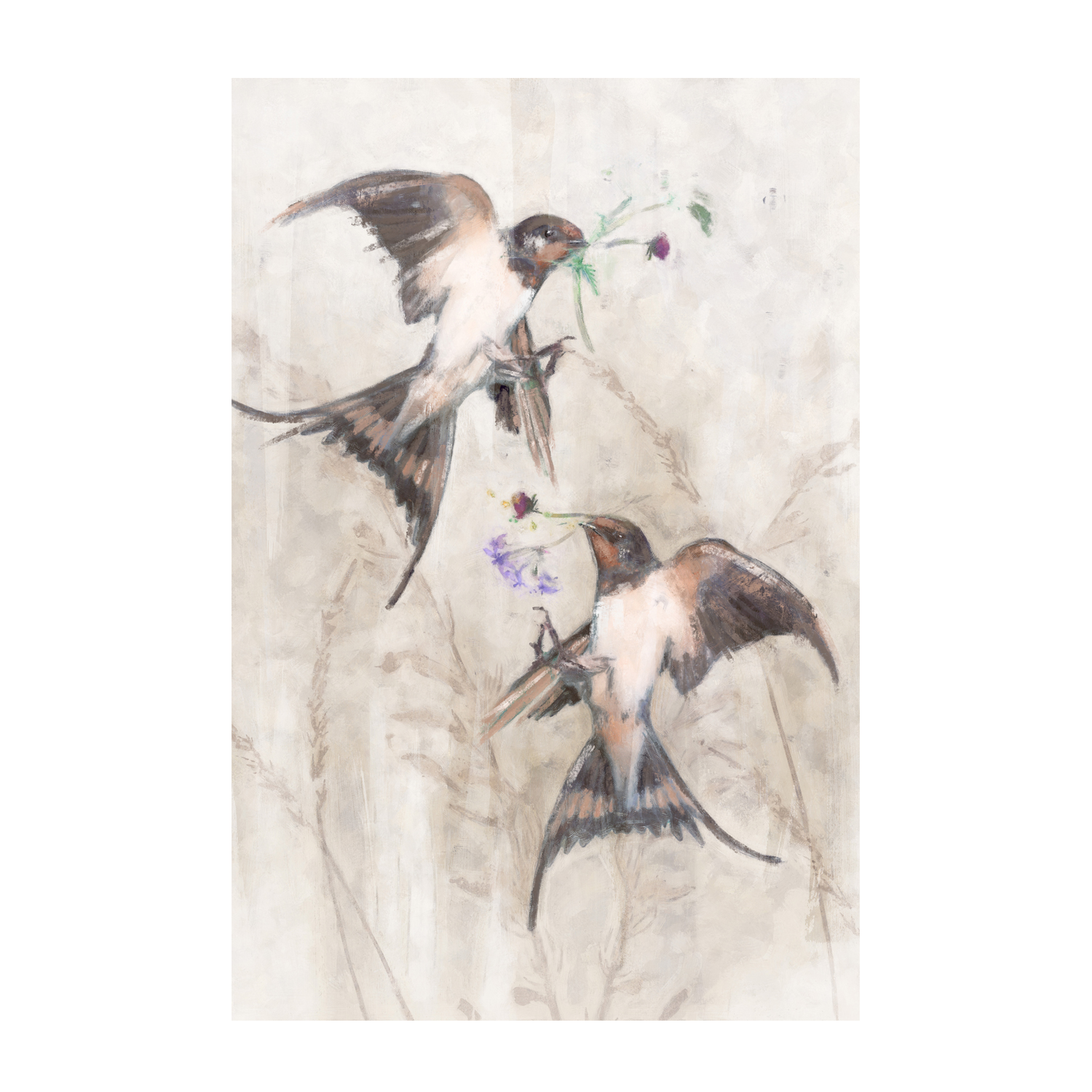 wall-art-print-canvas-poster-framed-Playful Swallows, Style B , By Nina Blue-1