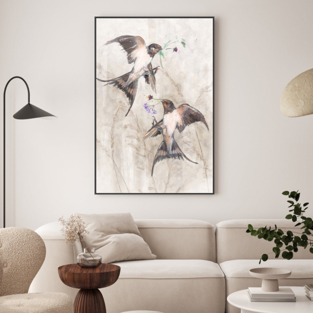 wall-art-print-canvas-poster-framed-Playful Swallows, Style B , By Nina Blue-2