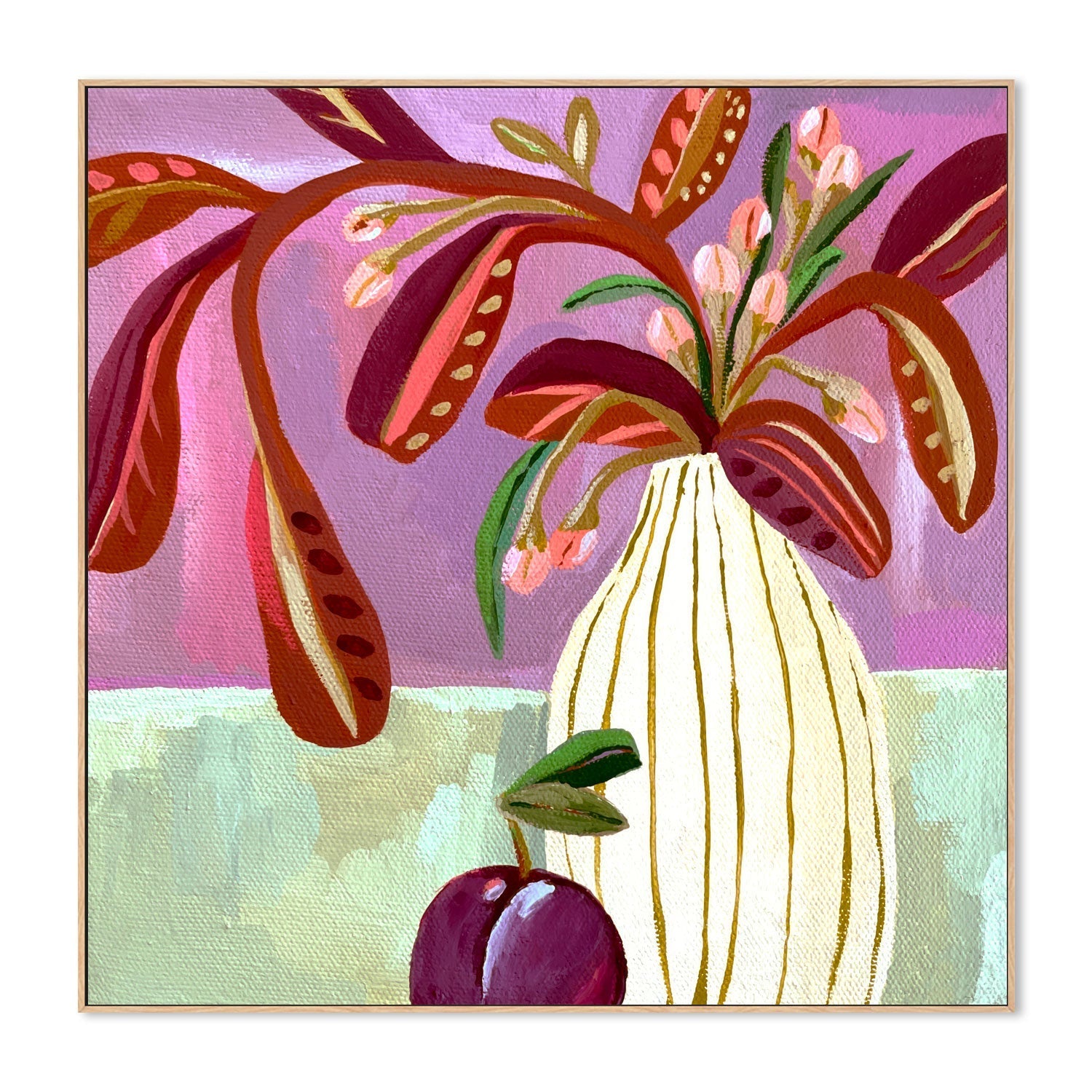 wall-art-print-canvas-poster-framed-Plum Still Life , By Kelly Angelovic-4