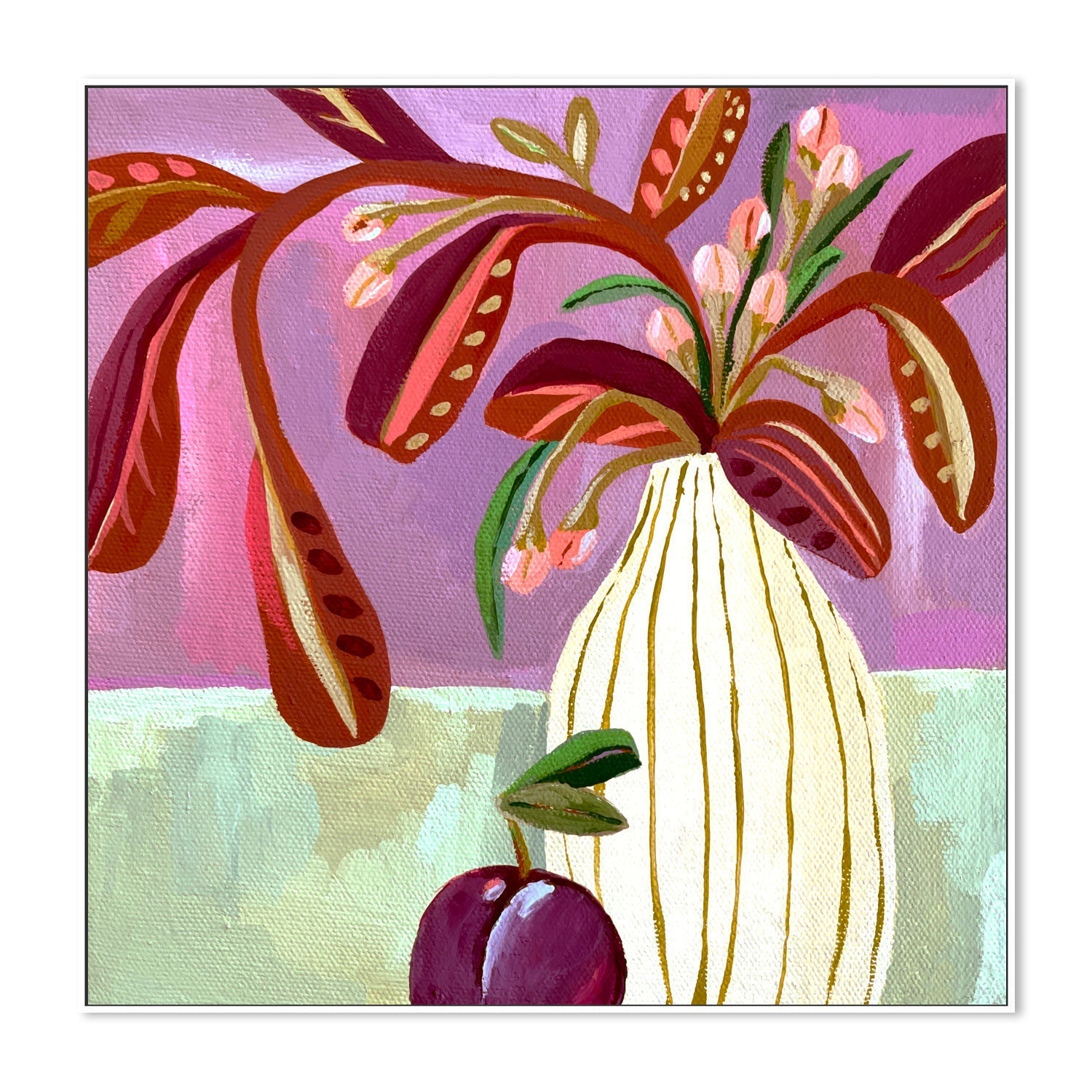 wall-art-print-canvas-poster-framed-Plum Still Life , By Kelly Angelovic-5