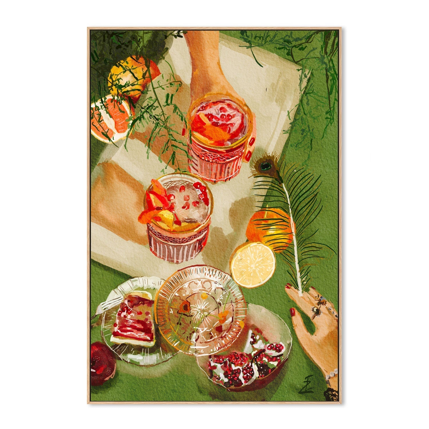 wall-art-print-canvas-poster-framed-Pomegrante Cocktails , By Ekaterina Zagorska-3