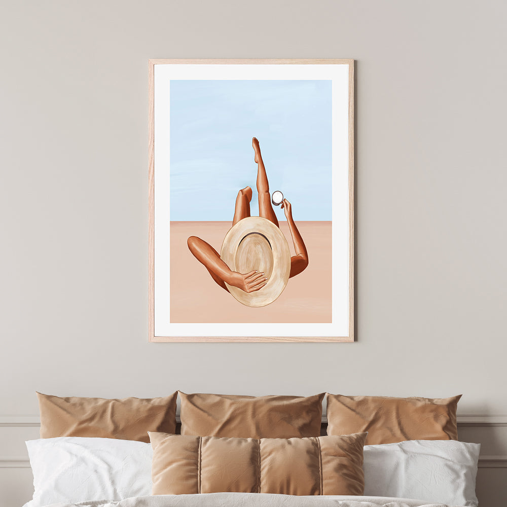 wall-art-print-canvas-poster-framed-Poolside Girl , By Ivy Green Illustrations-GIOIA-WALL-ART