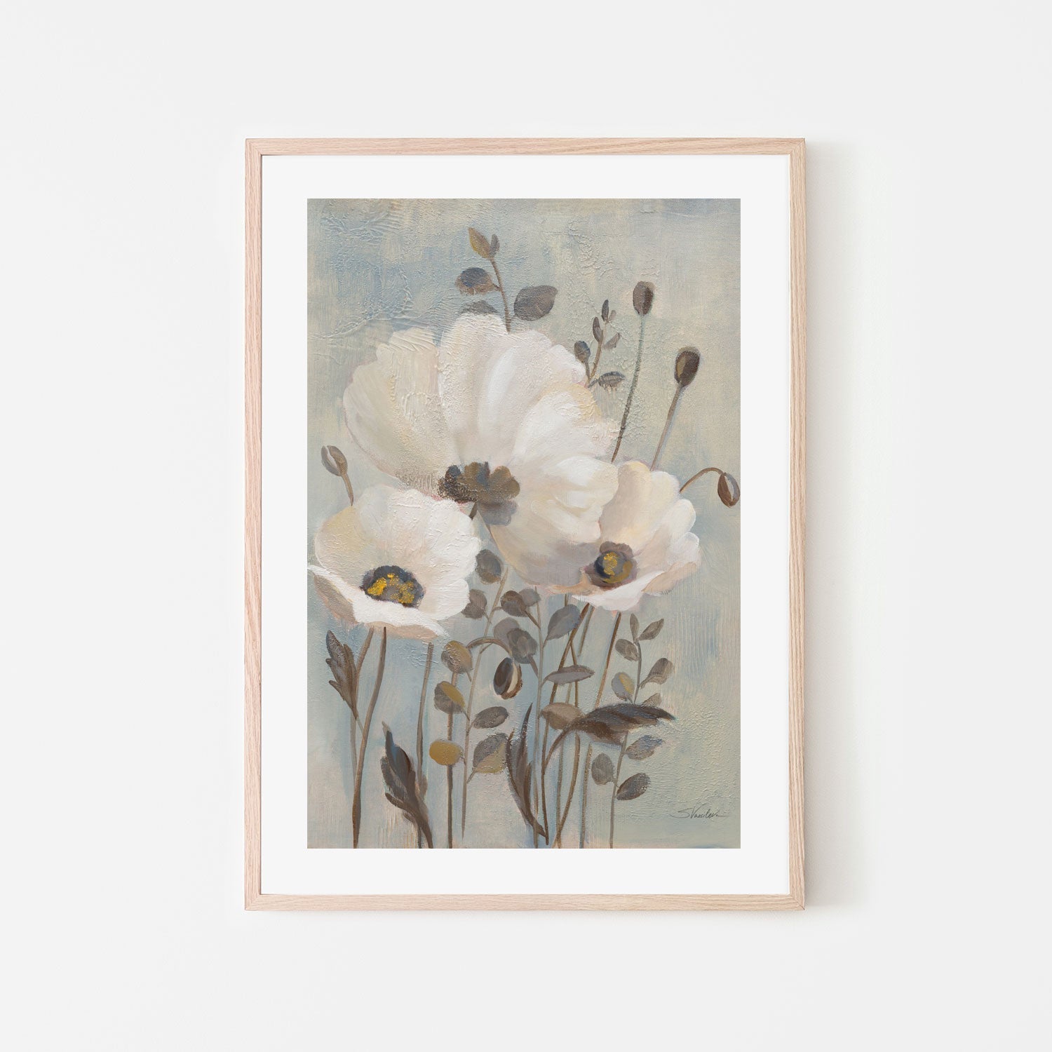 wall-art-print-canvas-poster-framed-Poppies in Blue, Style A , By Silvia Vassileva-6