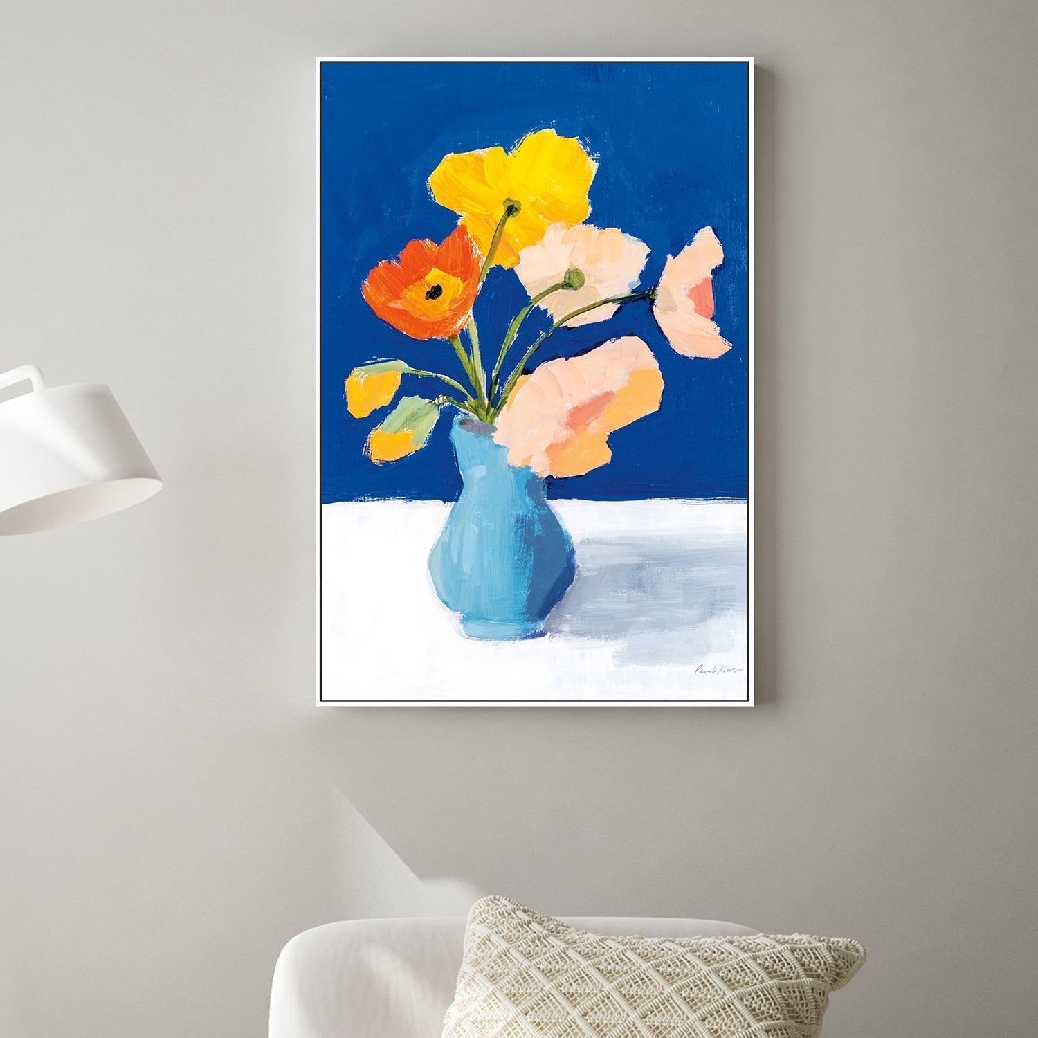 wall-art-print-canvas-poster-framed-Poppies on Blue-by-Pamela Munger-Gioia Wall Art