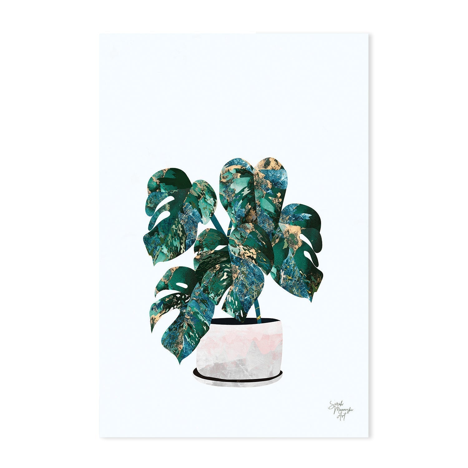 wall-art-print-canvas-poster-framed-Pot Plant, Style A, B & C, Set Of 3 , By Sarah Manovski-GIOIA-WALL-ART