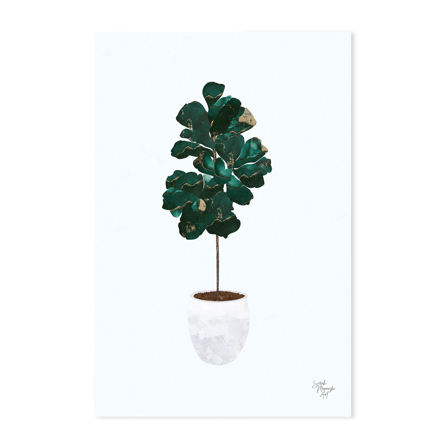 wall-art-print-canvas-poster-framed-Pot Plant, Style A, B & C, Set Of 3 , By Sarah Manovski-GIOIA-WALL-ART