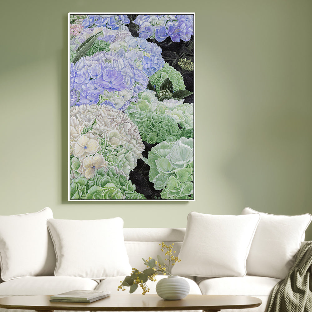 wall-art-print-canvas-poster-framed-Premium Hydrangea , By Hsin Lin-GIOIA-WALL-ART