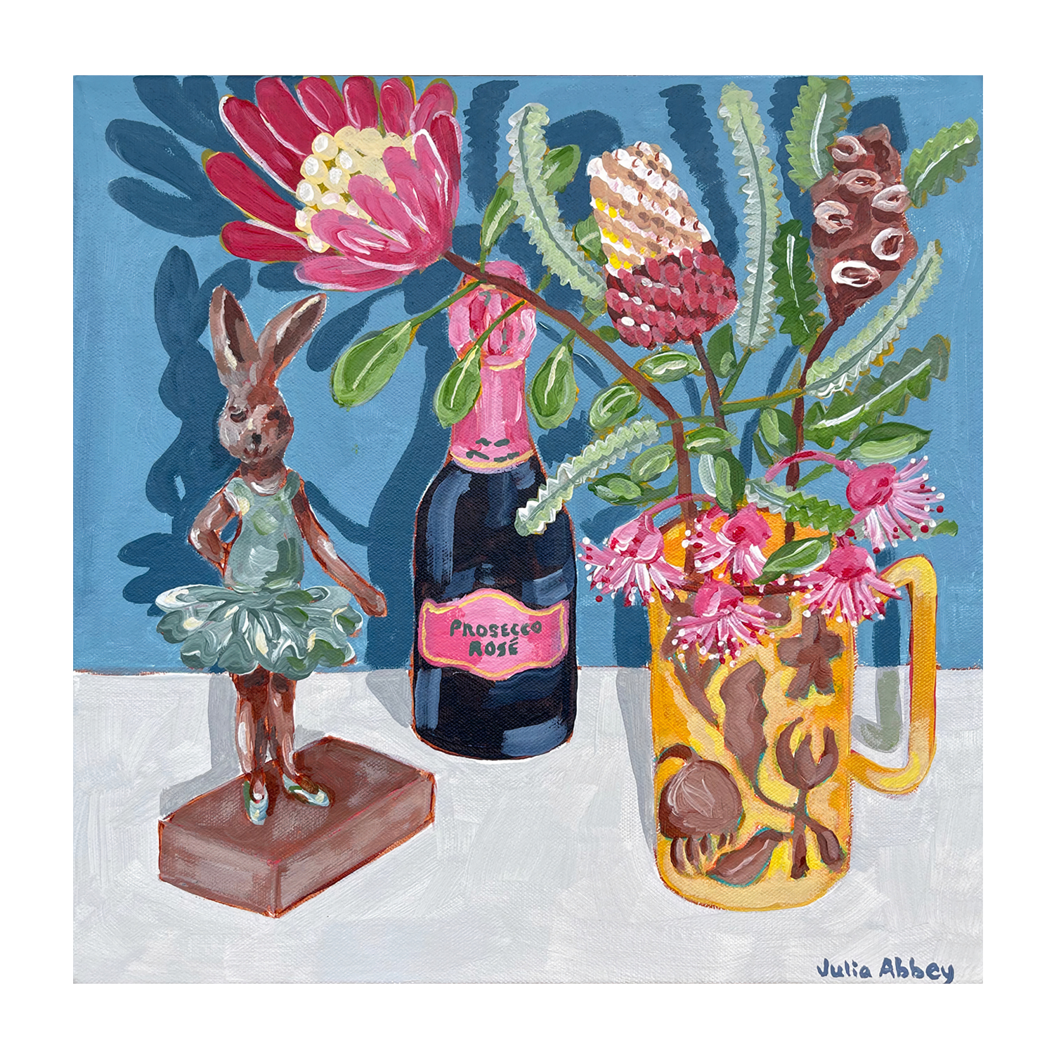 wall-art-print-canvas-poster-framed-Prosecco Bunny , By Julia Abbey-1