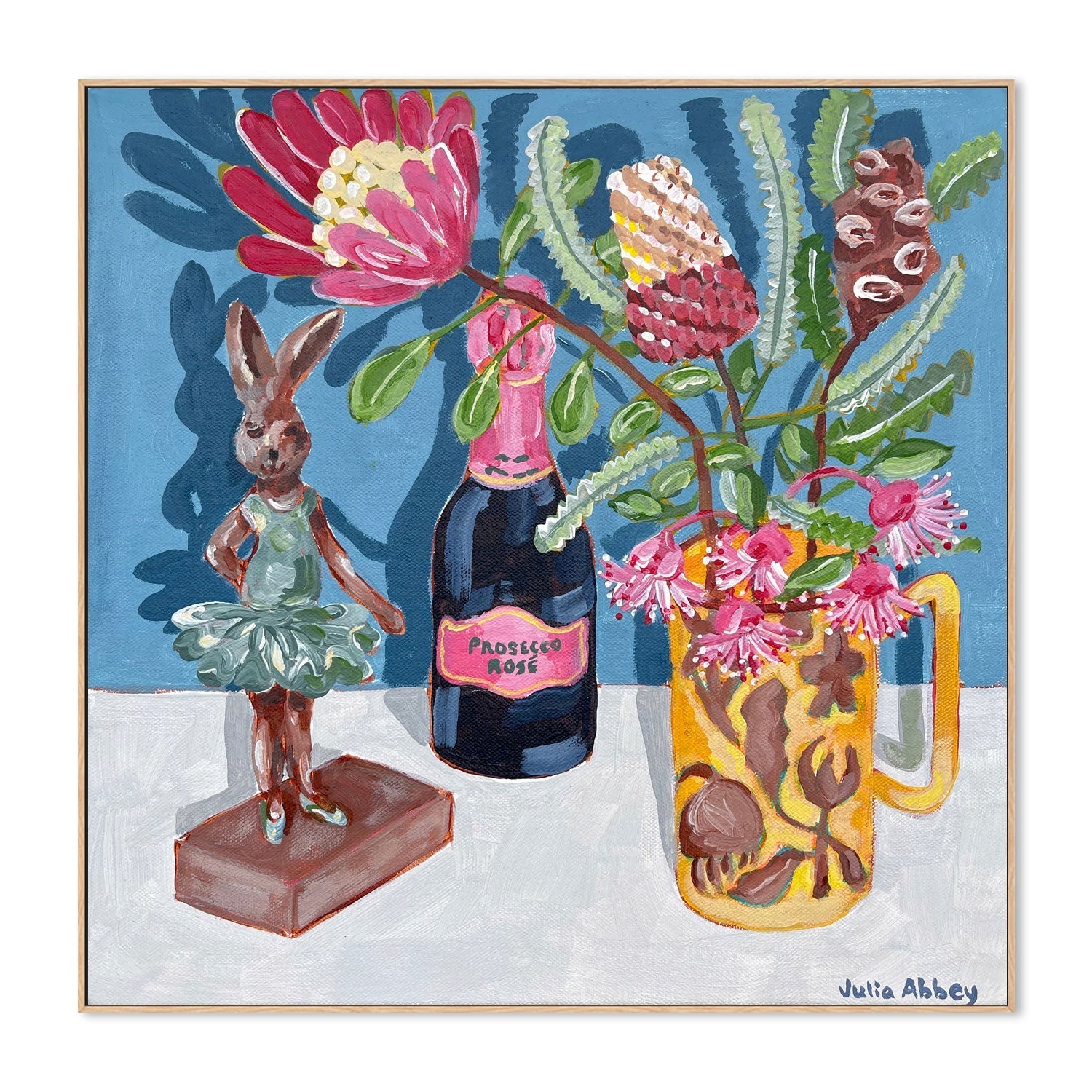 wall-art-print-canvas-poster-framed-Prosecco Bunny , By Julia Abbey-4