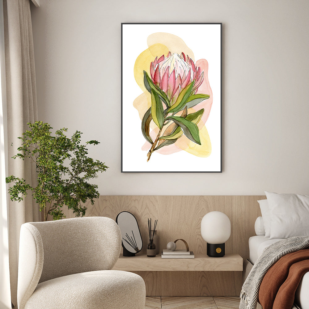 wall-art-print-canvas-poster-framed-Protea Line Drawing , By Jessie Mitchelson-GIOIA-WALL-ART