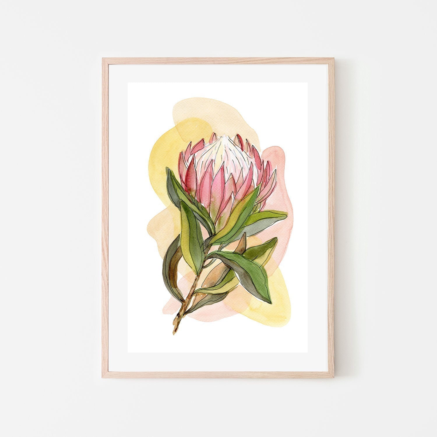 wall-art-print-canvas-poster-framed-Protea Line Drawing , By Jessie Mitchelson-GIOIA-WALL-ART