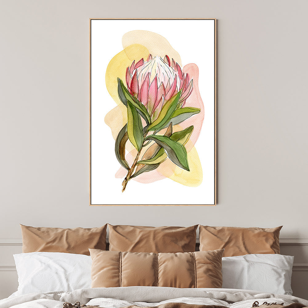 wall-art-print-canvas-poster-framed-Protea Line Drawing , By Jessie Mitchelson-GIOIA-WALL-ART