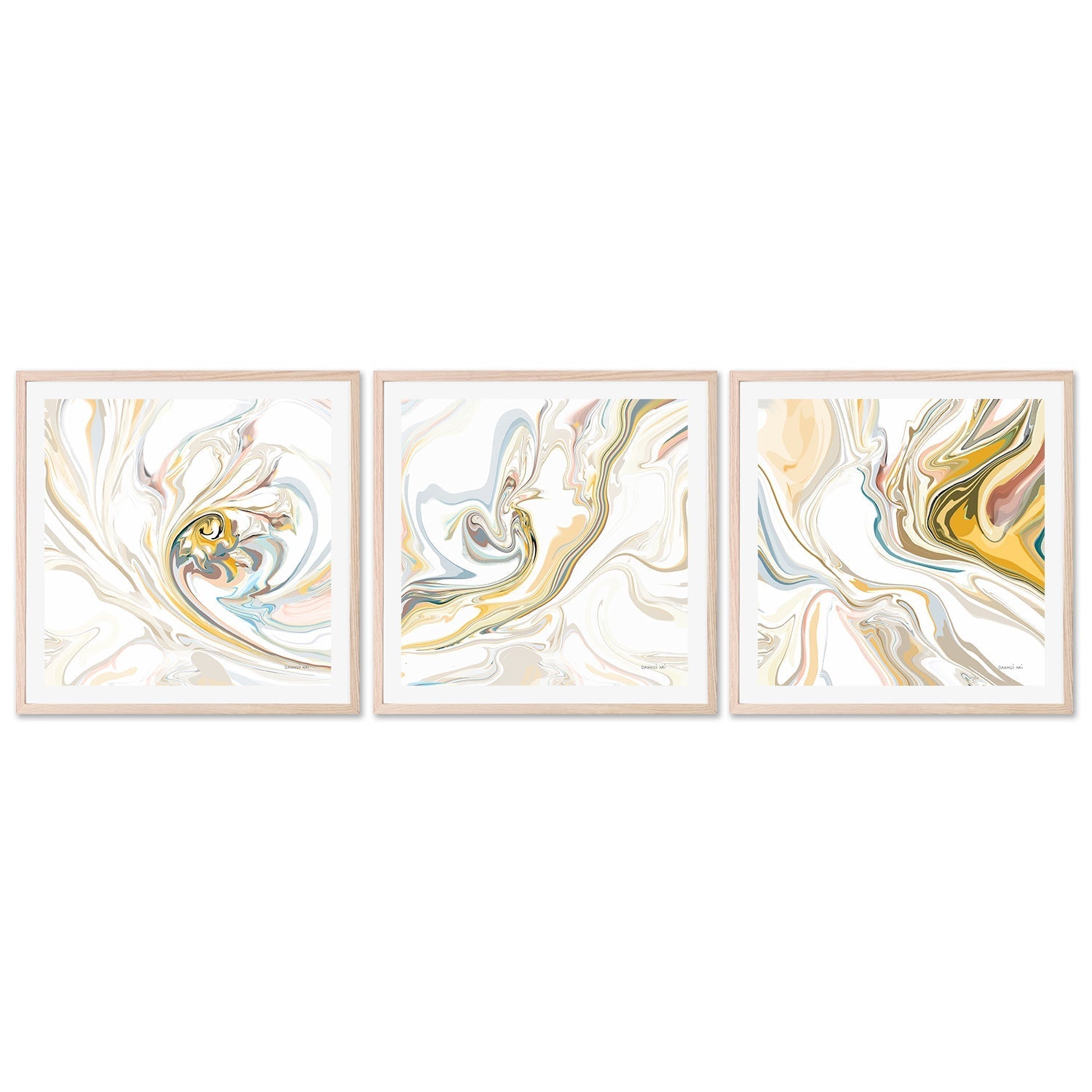 wall-art-print-canvas-poster-framed-Psychedelic Neutral, Style A, B & C, Set Of 3 , By Danhui Nai-6