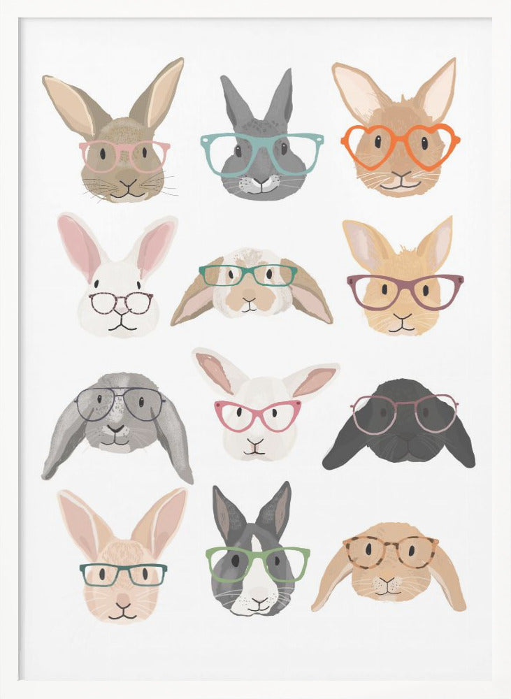 wall-art-print-canvas-poster-framed-Rabbits with Glasses , By Hanna Melin-5