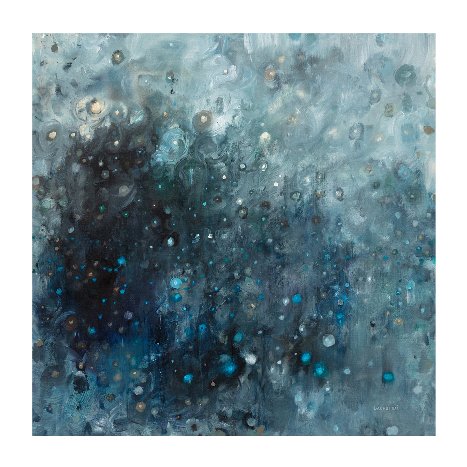 wall-art-print-canvas-poster-framed-Rain in Gray and Blue , By Danhui Nai-1