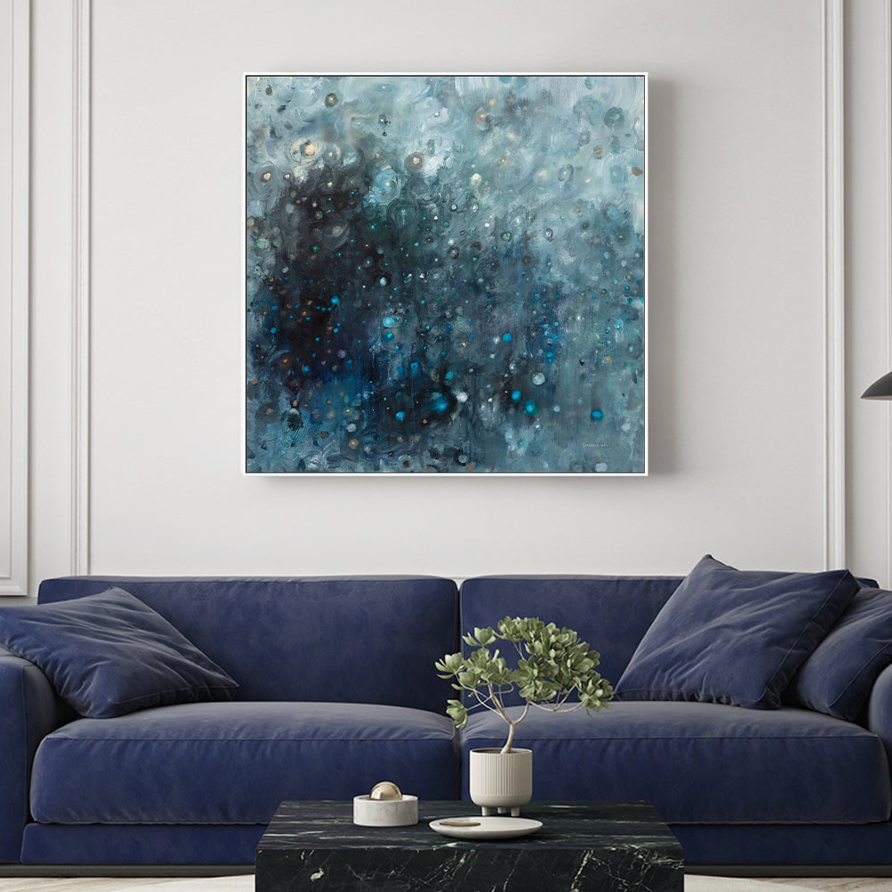 wall-art-print-canvas-poster-framed-Rain in Gray and Blue , By Danhui Nai-2