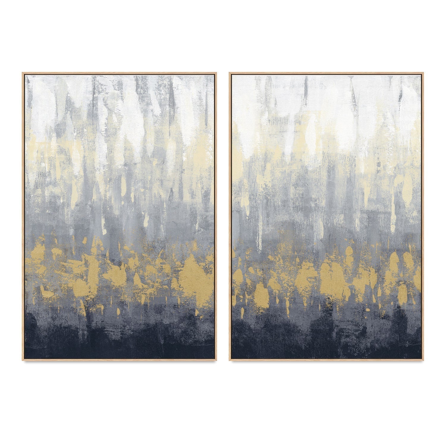 wall-art-print-canvas-poster-framed-Rain on Asphalt Navy, Set Of 2-by-Silvia Vassileva-Gioia Wall Art