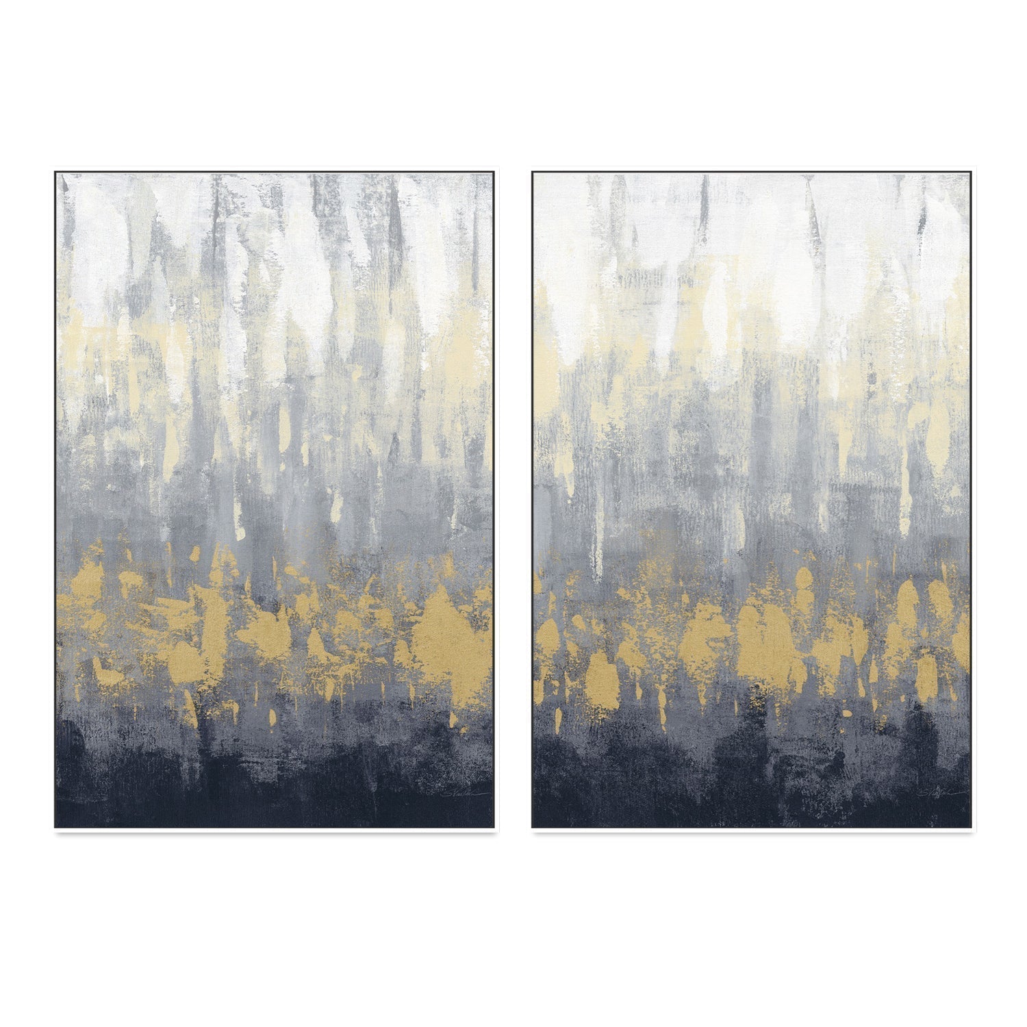 wall-art-print-canvas-poster-framed-Rain on Asphalt Navy, Set Of 2-by-Silvia Vassileva-Gioia Wall Art