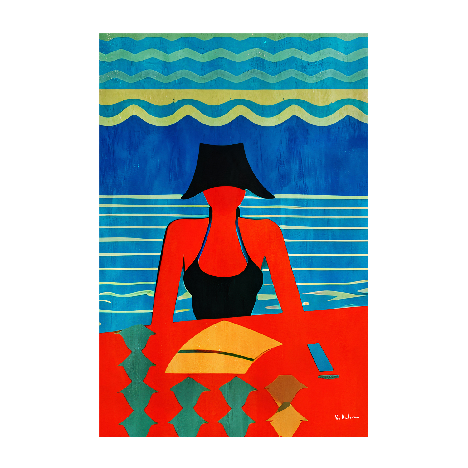 wall-art-print-canvas-poster-framed-Reading, Swimming And You , By Bo Anderson-1