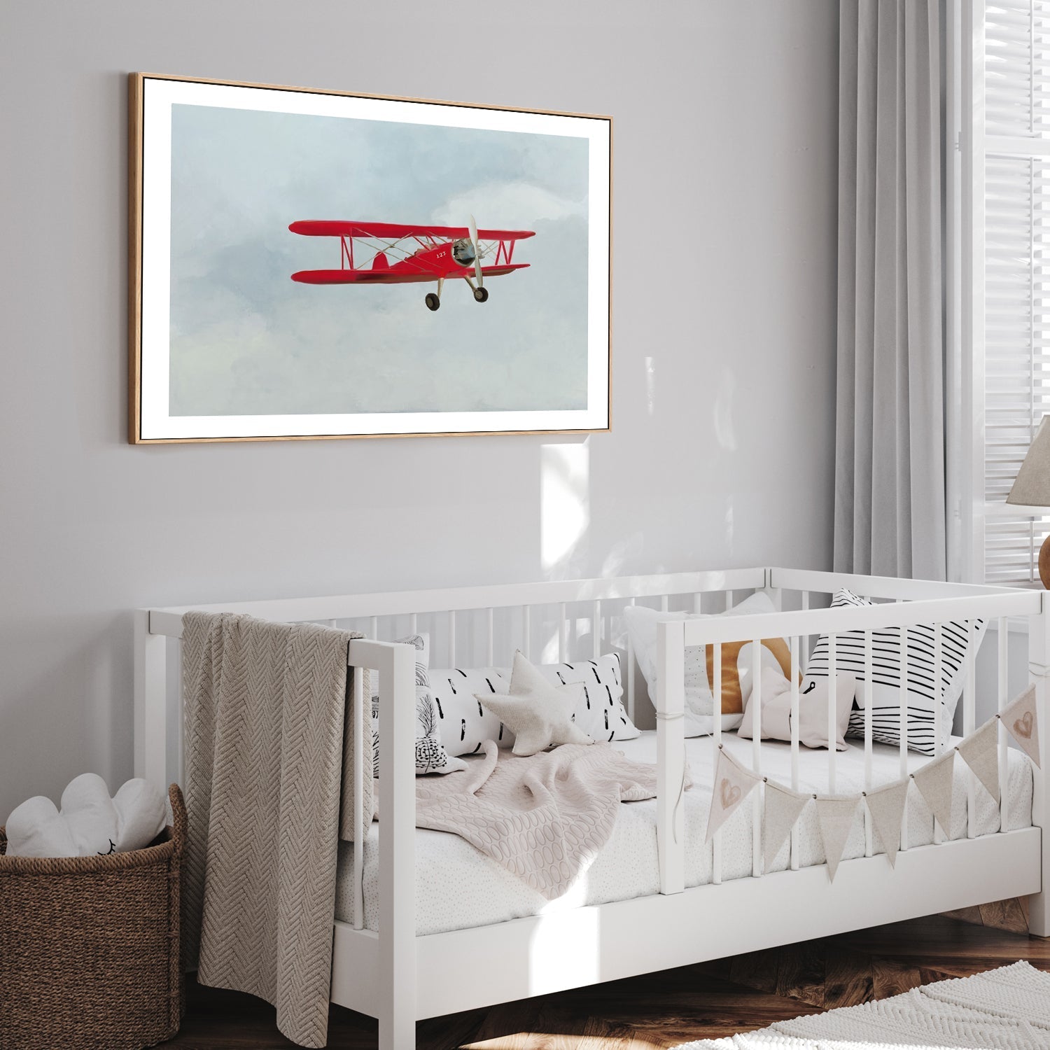 wall-art-print-canvas-poster-framed-Red Airplane , By Leah Straatsma-2