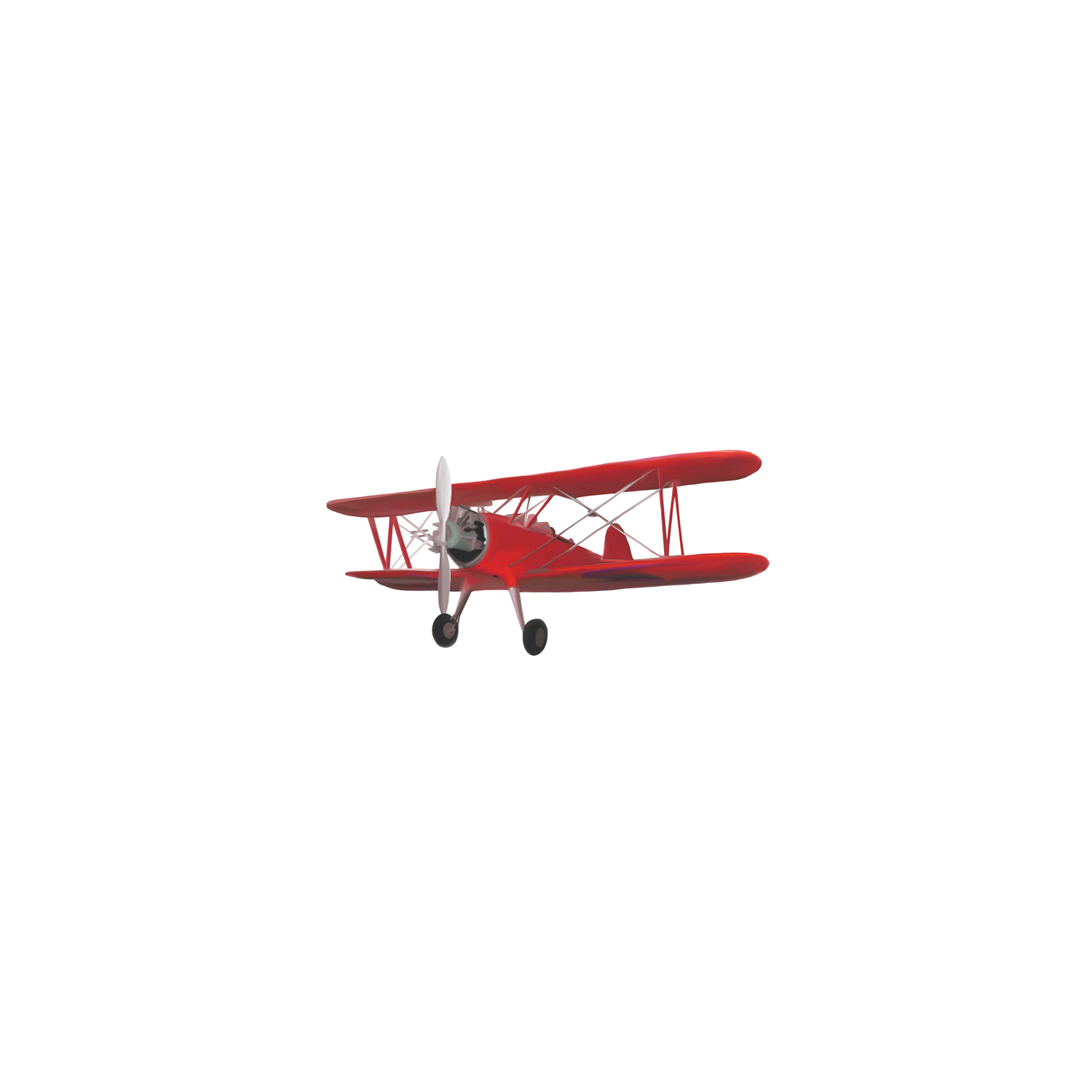 wall-art-print-canvas-poster-framed-Red Airplane White Background , By Leah Straatsma-1