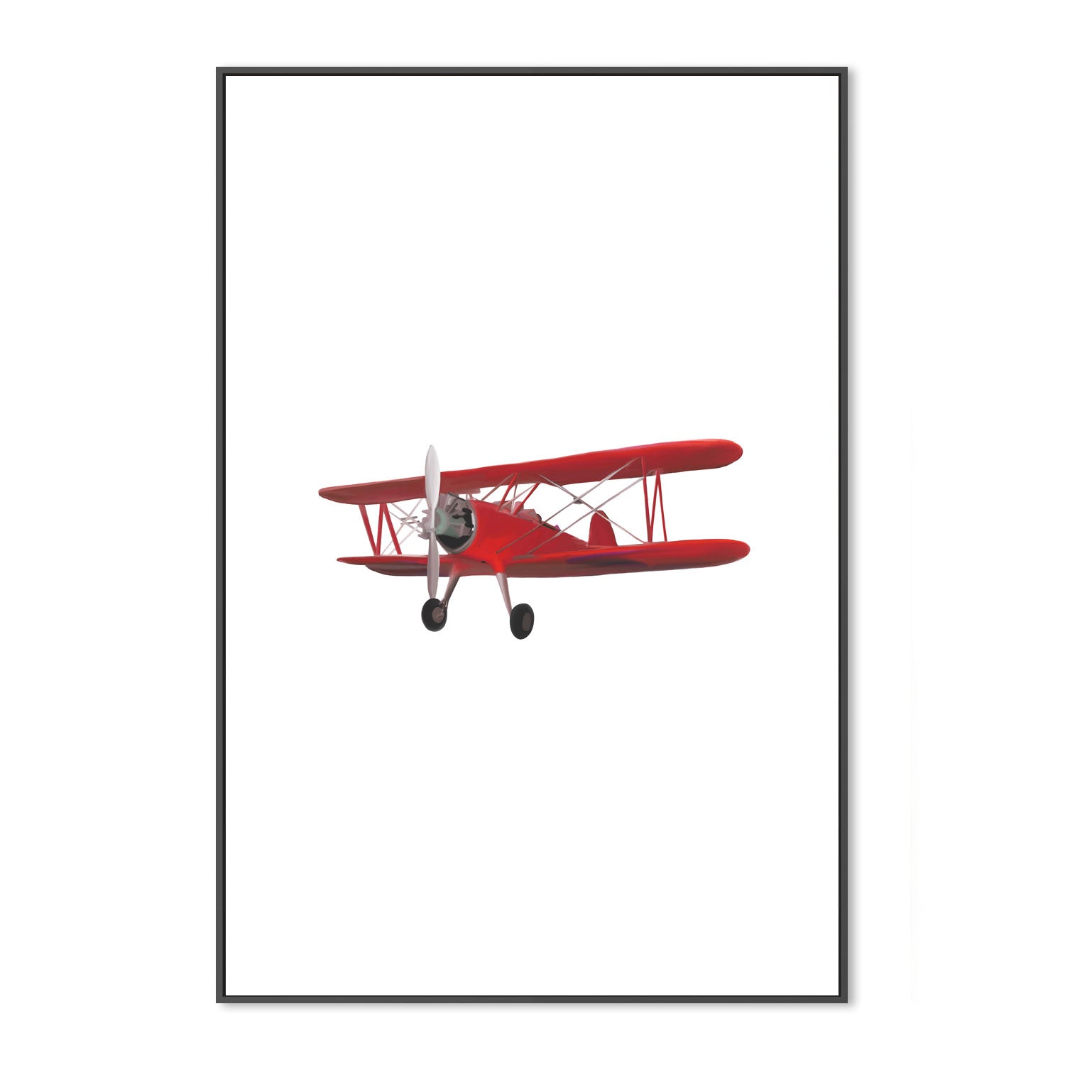 wall-art-print-canvas-poster-framed-Red Airplane White Background , By Leah Straatsma-3