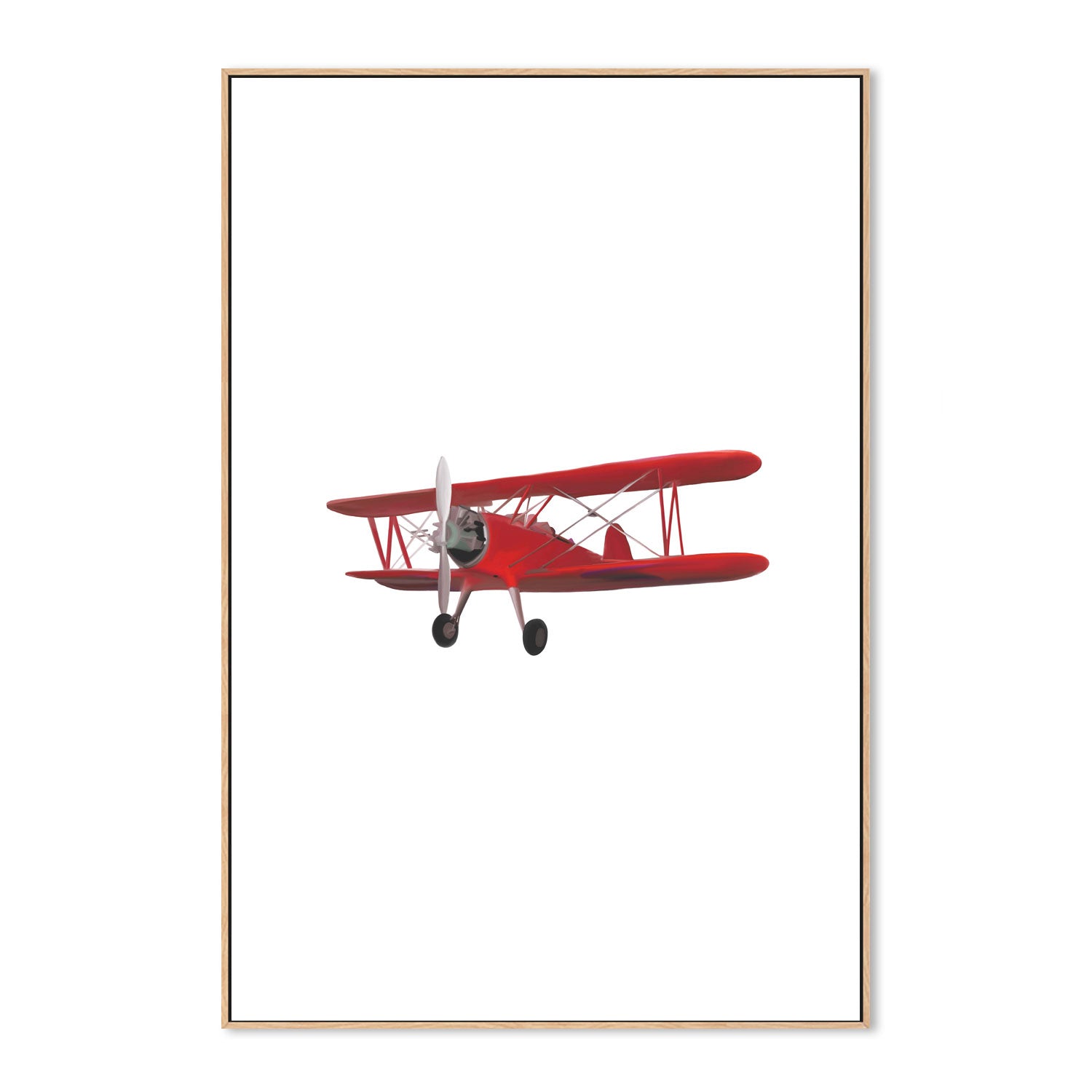 wall-art-print-canvas-poster-framed-Red Airplane White Background , By Leah Straatsma-4