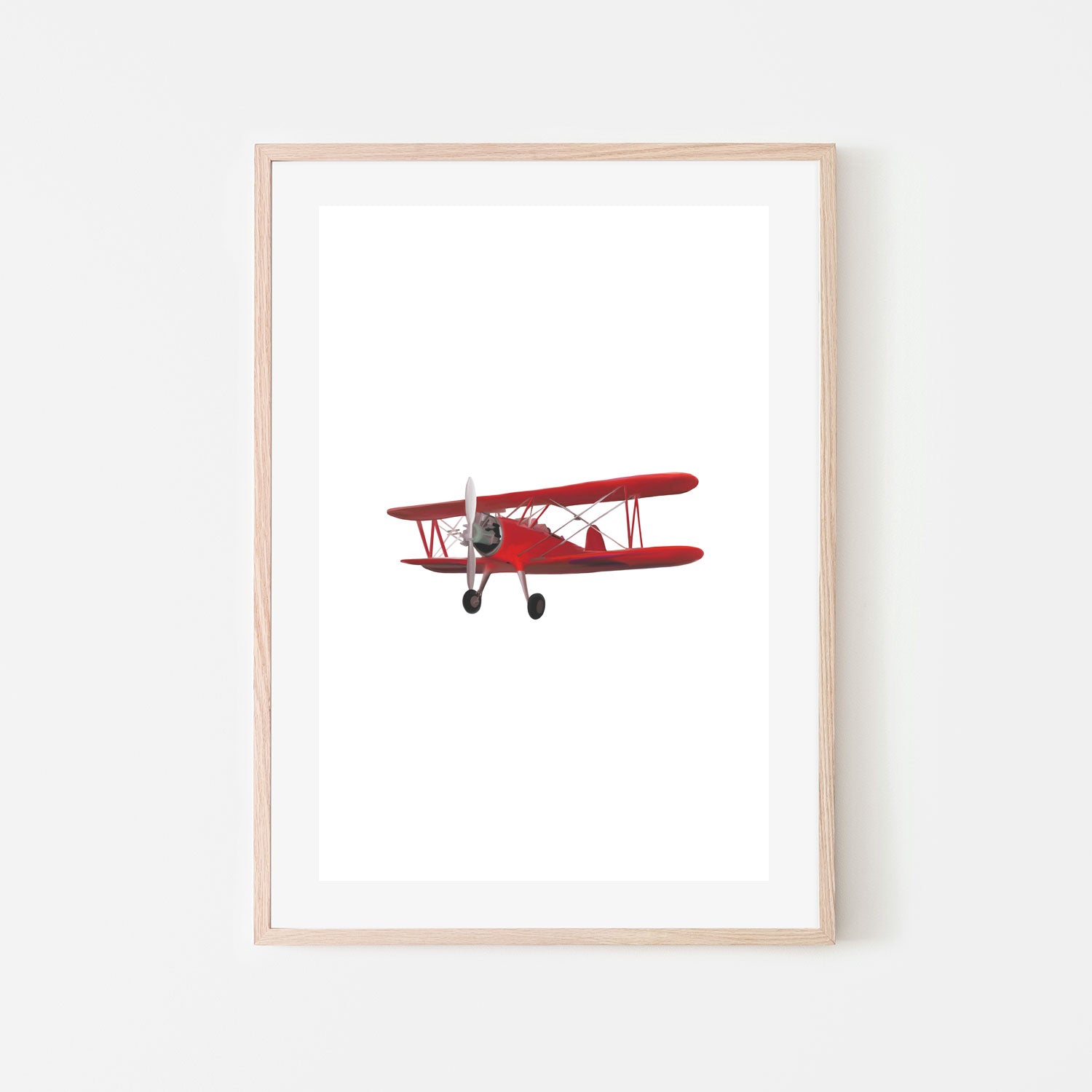 wall-art-print-canvas-poster-framed-Red Airplane White Background , By Leah Straatsma-6