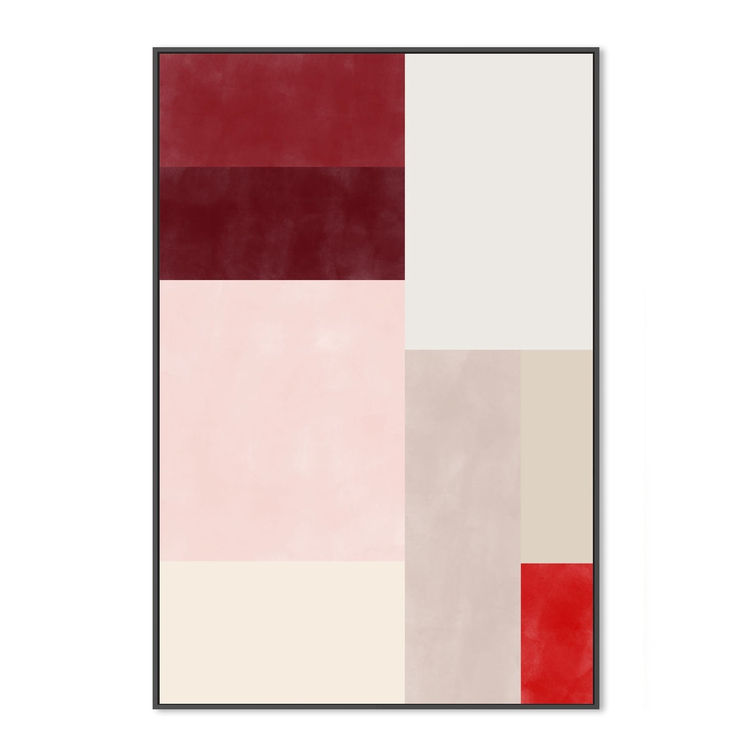 wall-art-print-canvas-poster-framed-Red Overlapping Squares , By Elena Ristova-GIOIA-WALL-ART