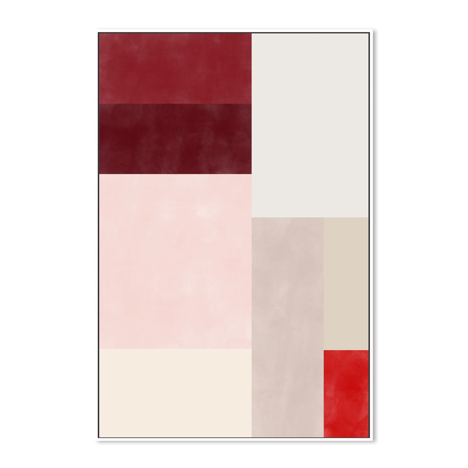 wall-art-print-canvas-poster-framed-Red Overlapping Squares , By Elena Ristova-GIOIA-WALL-ART