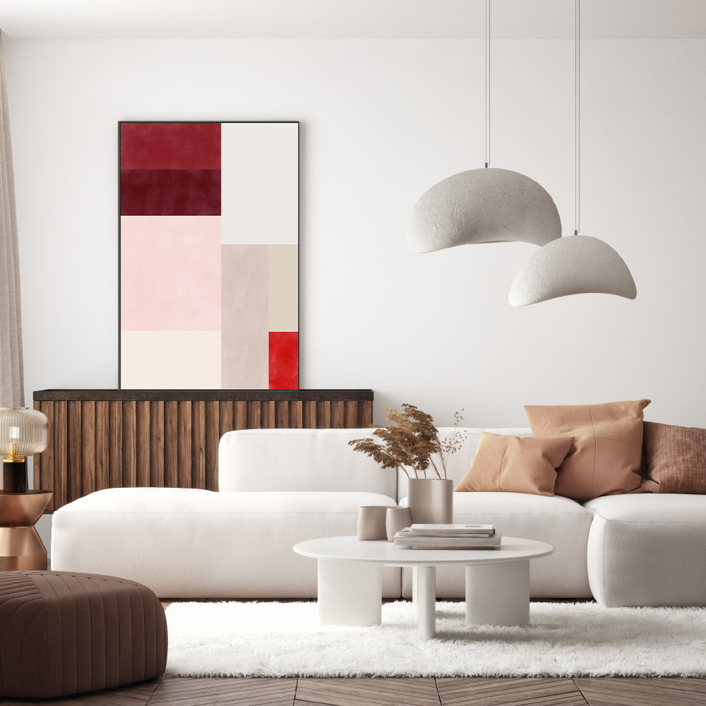 wall-art-print-canvas-poster-framed-Red Overlapping Squares , By Elena Ristova-GIOIA-WALL-ART