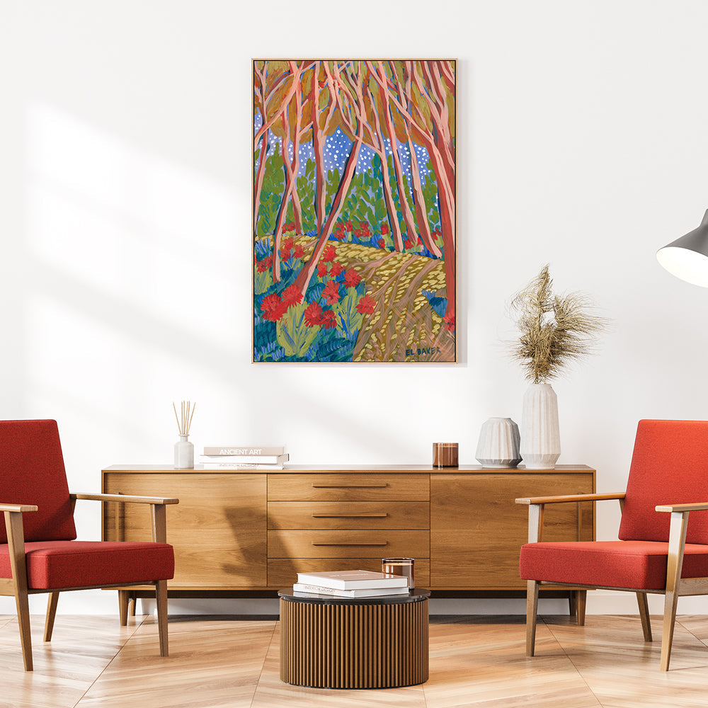 wall-art-print-canvas-poster-framed-Red Trees , By Eleanor Baker-2