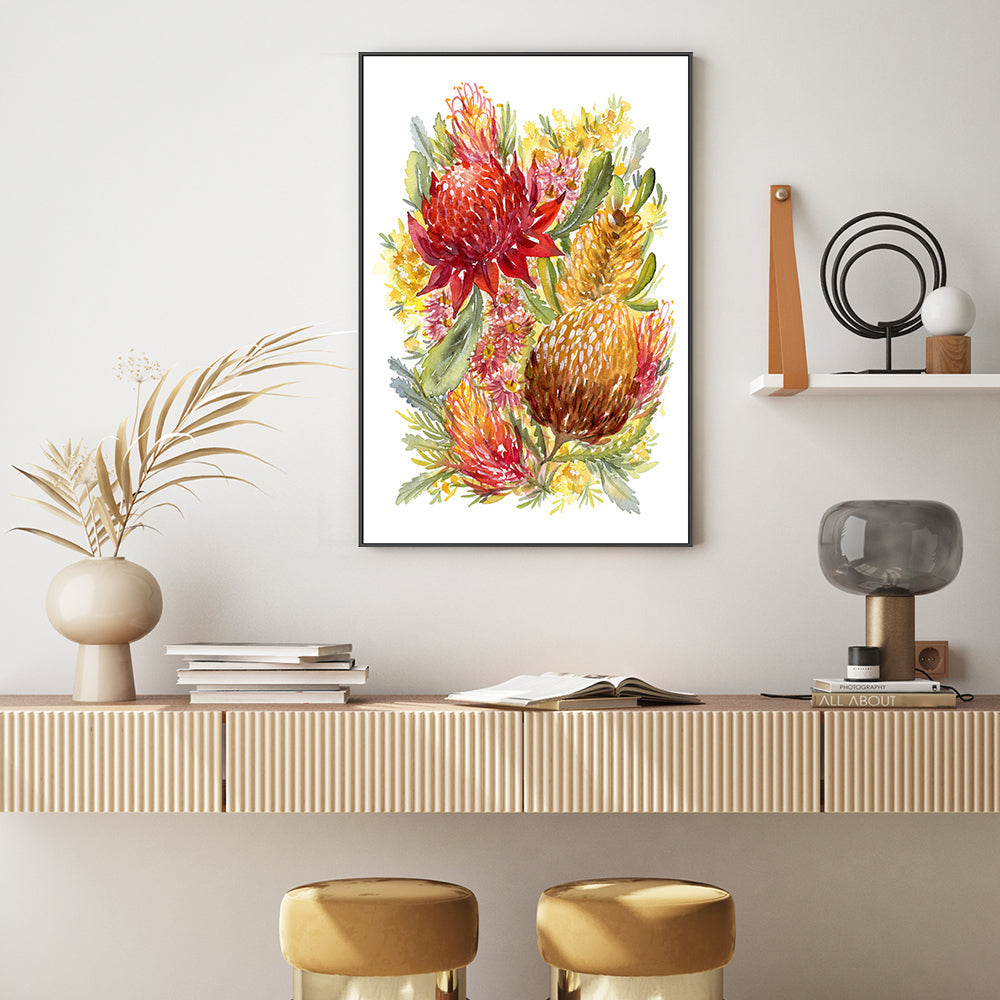 wall-art-print-canvas-poster-framed-Red Waratah , By Jessie Mitchelson-GIOIA-WALL-ART