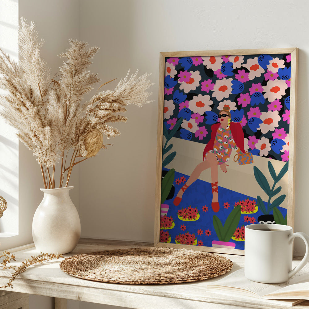 wall-art-print-canvas-poster-framed-Relaxed Woman , By Rafaela Mascaro-2